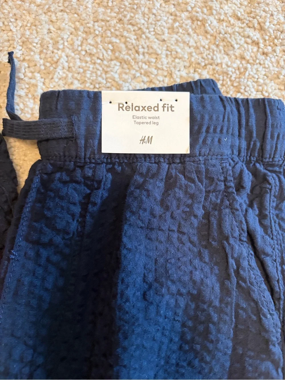H&M Relaxed Fit Boy's Navy Waffle Lounge Pants & Shirt